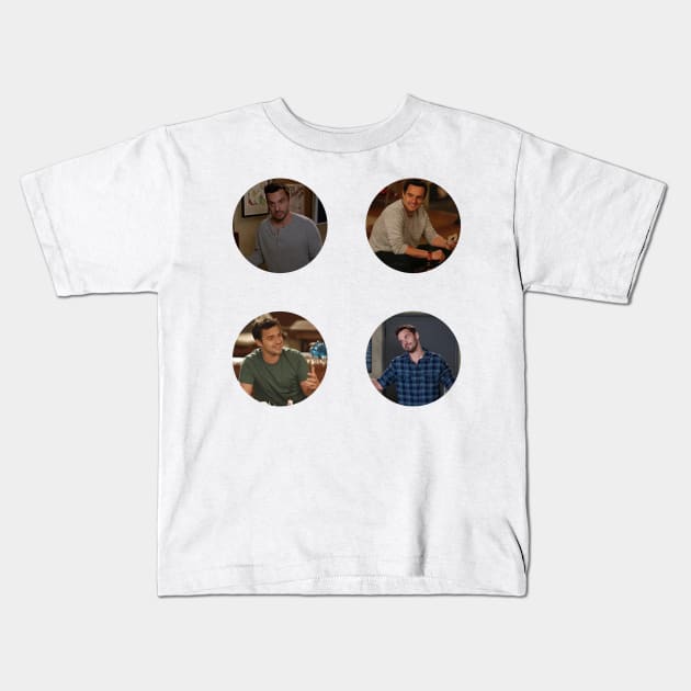 Nick Miller Sticker Pack Kids T-Shirt by voidstickers